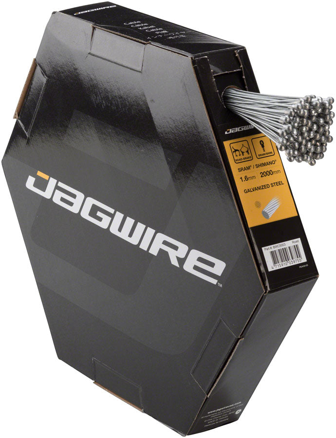 Jagwire Basics Brake Cable - 1.6x2000mm Galvanized SRAM/Shimano Road Filebox of 100