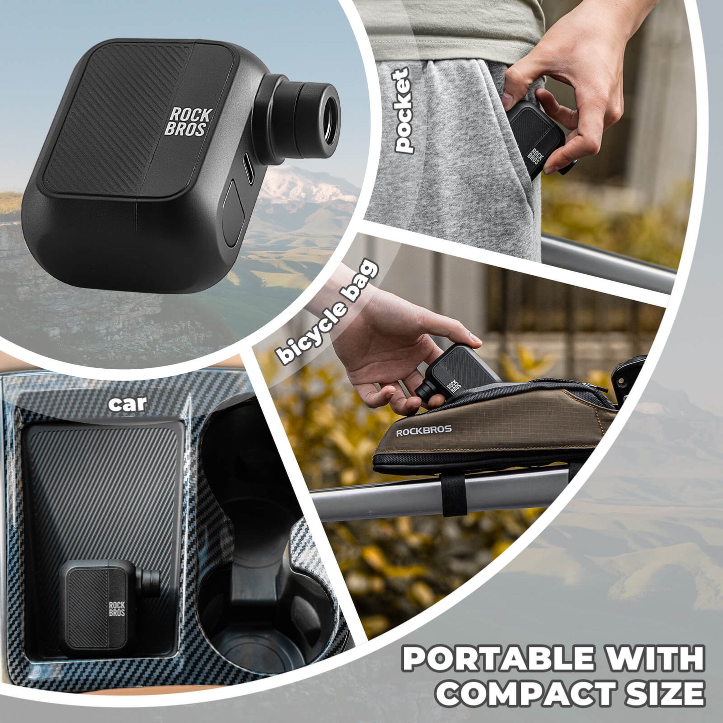 ROCKBROS AS110 Mini Electric Air Pump – 100PSI Portable Bike Pump