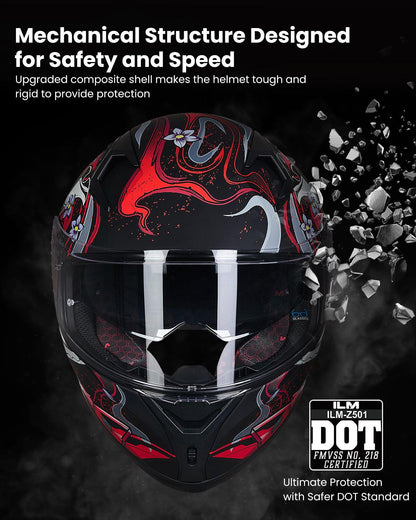 ILM Full Face Motorcycle Helmet Model Z501