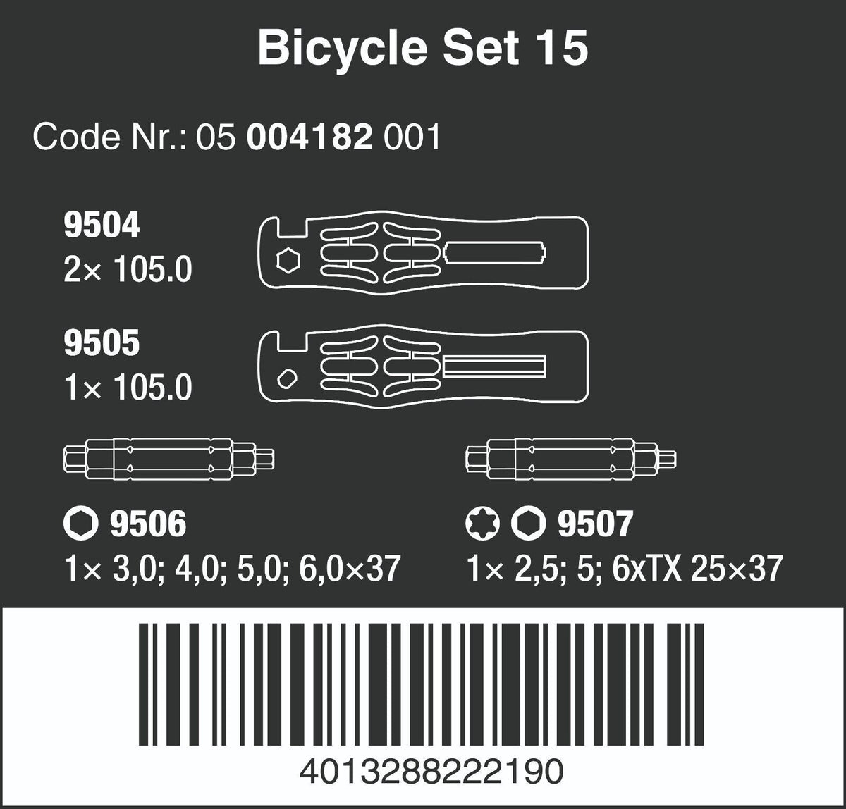 Wera Bicycle Set 15 5 Pieces 05004182001