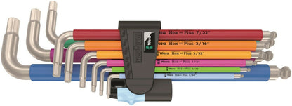Wera 3950/9 Hex-Plus Multicolor Stainless 1 L-Key Set SAE 05022860001