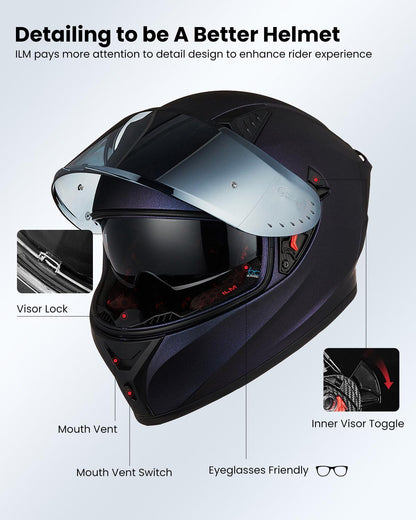 ILM Full Face Motorcycle Helmet Model Z501