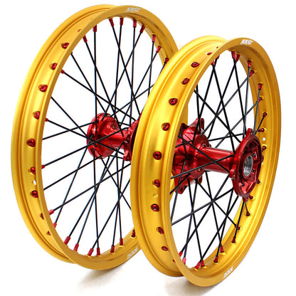 KKE 21inch 19inch Dirt Bike Wheels With Gold Rims For HONDA CRF250R CRF450R CR125R CR250R 2002-2013