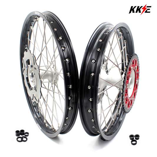 KKE 21 & 18 Casting MX Rims for Honda XR650R 2000-2008 240MM/240MM Disc Silver&Black