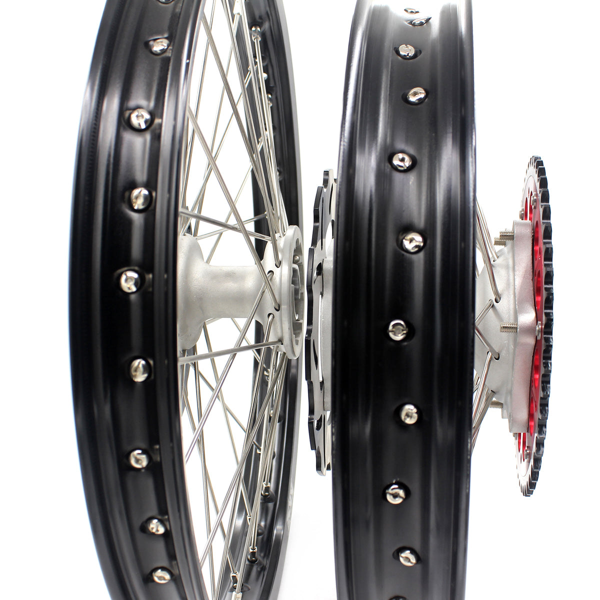 KKE 21 & 18 Casting MX Rims for Honda XR650R 2000-2008 240MM/240MM Disc Silver&Black