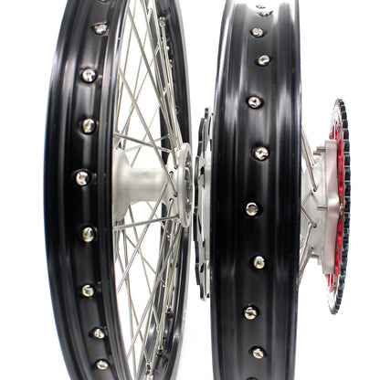 KKE 21 & 18 Casting MX Rims for Honda XR650R 2000-2008 240MM/240MM Disc Silver&Black