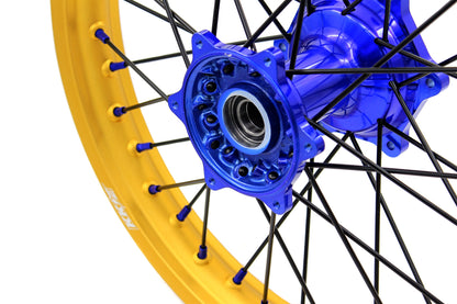 KKE 21"&19" Mx Dirtbike Cast Wheels For YAMAHA YZ125 YZ250 YZ250F YZ450F Gold Rim Black Spokes