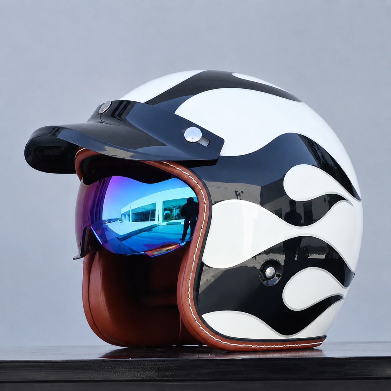 The Street King - Vintage Open Face Helmet - DOT & ECE Approved
