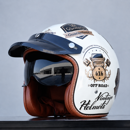 The Street King - Vintage Open Face Helmet - DOT & ECE Approved