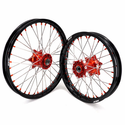 KKE 21" 18" Cast Enduro Wheels For KTM EXC EXC-F EXC-E 2003-2025 Orange Nipples