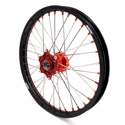 KKE 21" 18" Cast Enduro Wheels For KTM EXC EXC-F EXC-E 2003-2025 Orange Nipples