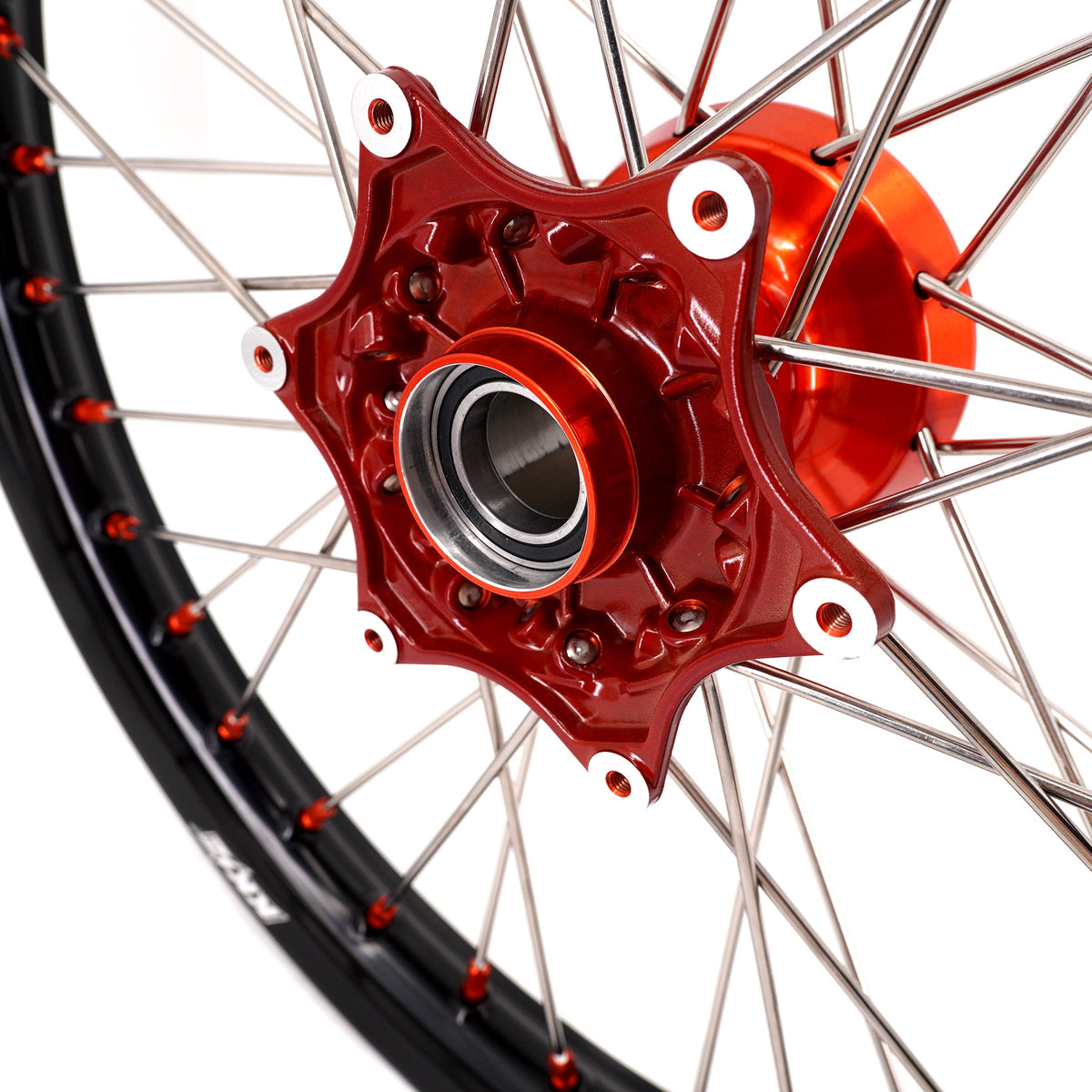 KKE 21" 18" Cast Enduro Wheels For KTM EXC EXC-F EXC-E 2003-2025 Orange Nipples