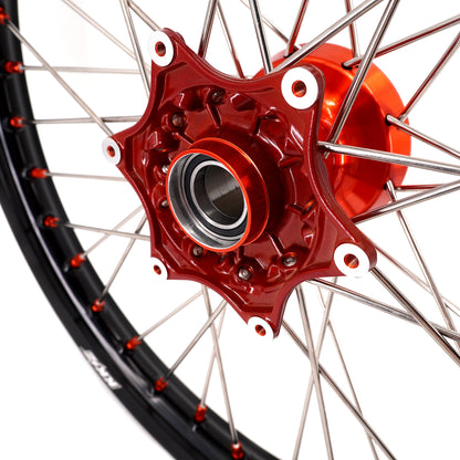 KKE 21" 18" Cast Enduro Wheels For KTM EXC EXC-F EXC-E 2003-2025 Orange Nipples