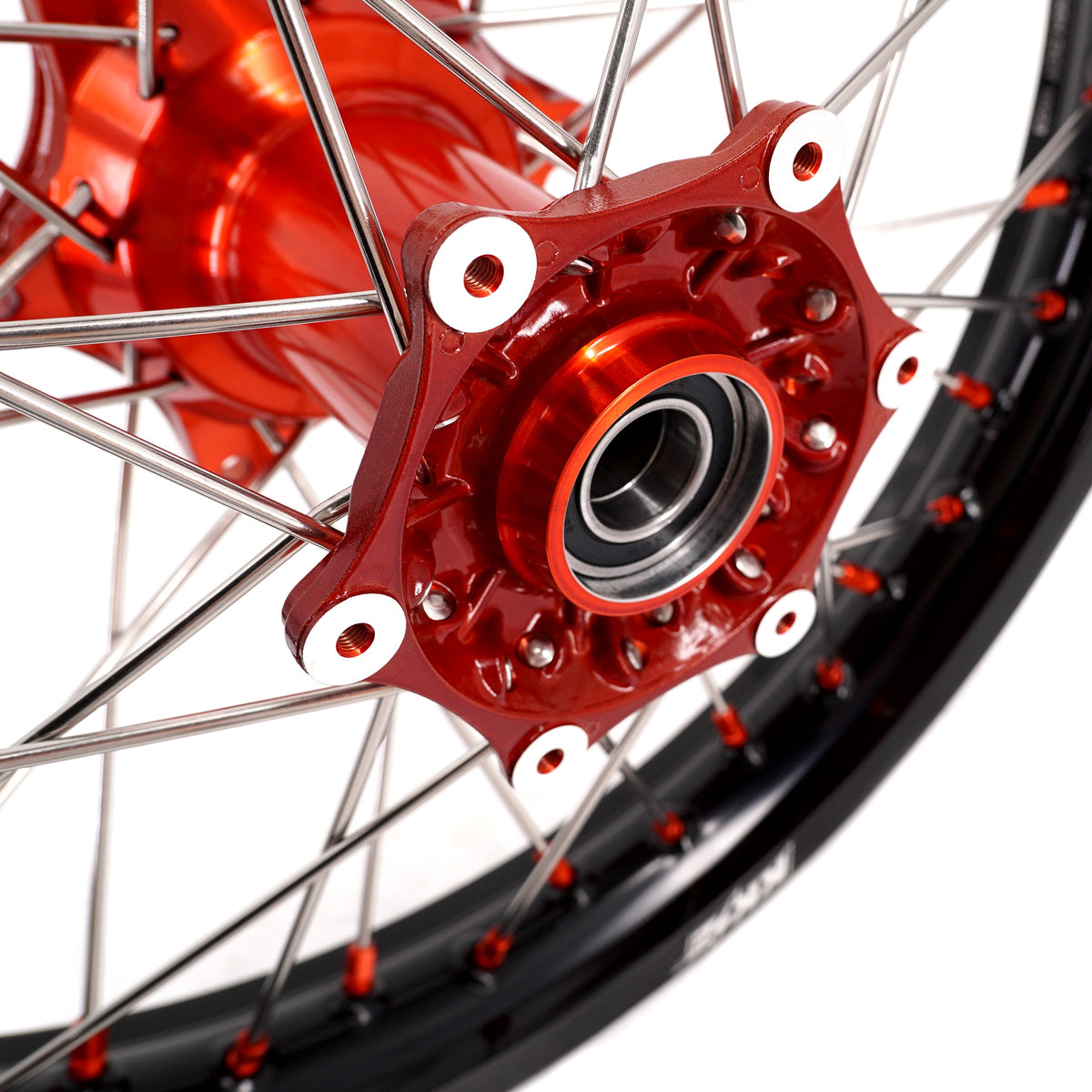 KKE 21" 18" Cast Enduro Wheels For KTM EXC EXC-F EXC-E 2003-2025 Orange Nipples