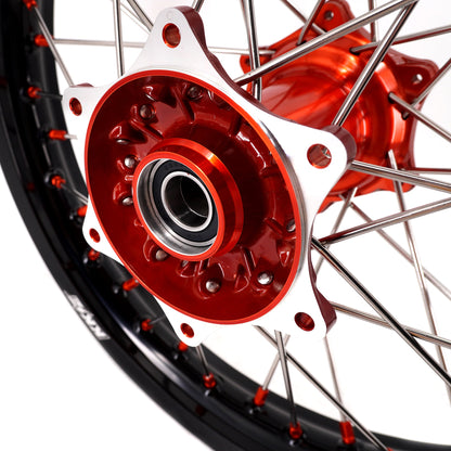 KKE 21" 18" Cast Enduro Wheels For KTM EXC EXC-F EXC-E 2003-2025 Orange Nipples