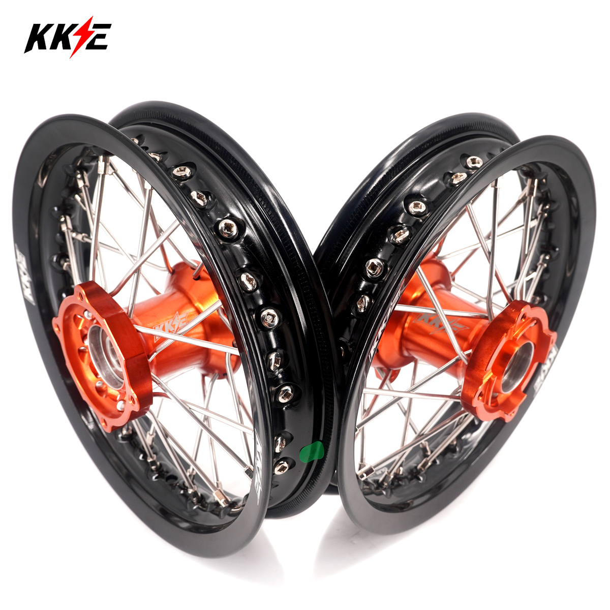 KKE 10/10 Small Kid's Wheels For KTM SX50 2014-2023 Mini Dirtbikes Orange Hub