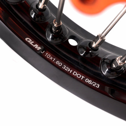 KKE 10/10 Small Kid's Wheels For KTM SX50 2014-2023 Mini Dirtbikes Orange Hub