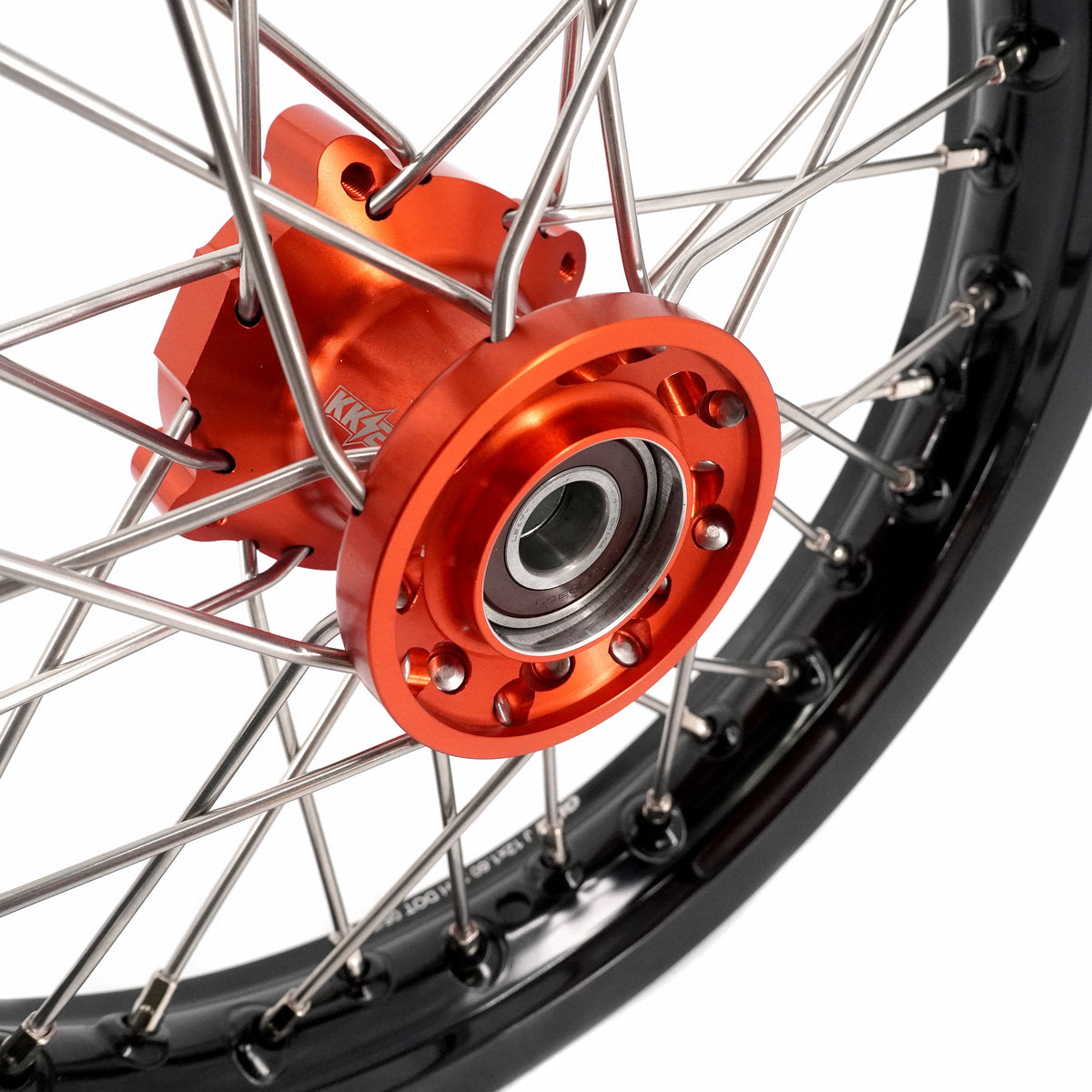KKE 12/10 Small Kid's Wheels For KTM SX50 2024-2025 Mini Dirtbikes Orange Hub