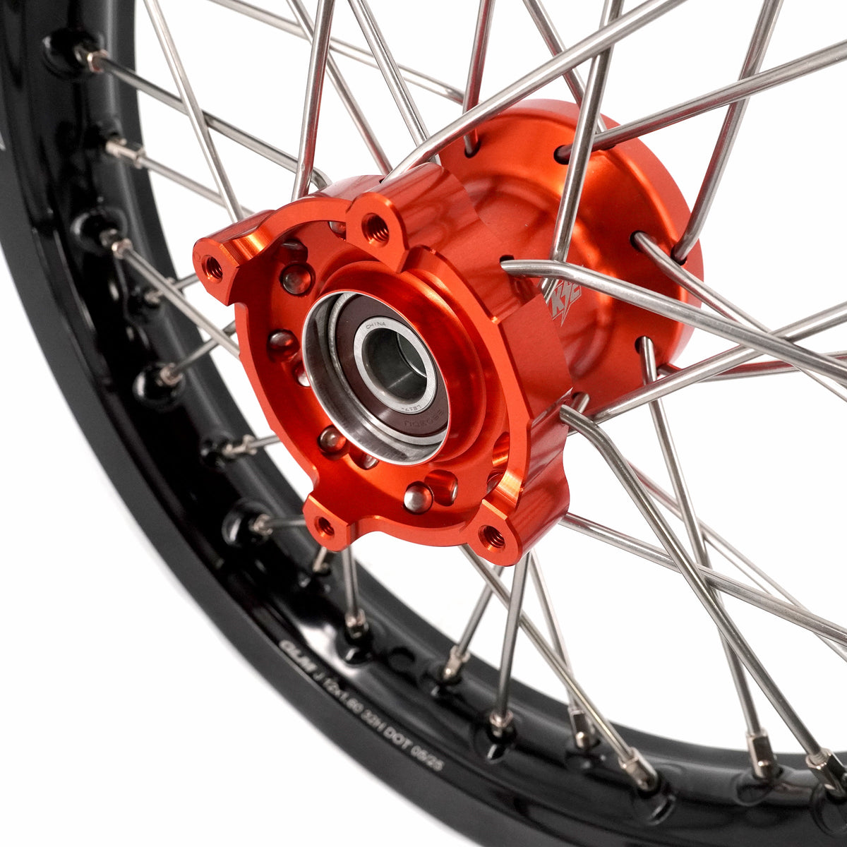 KKE 12/10 Small Kid's Wheels For KTM SX50 2024-2025 Mini Dirtbikes Orange Hub