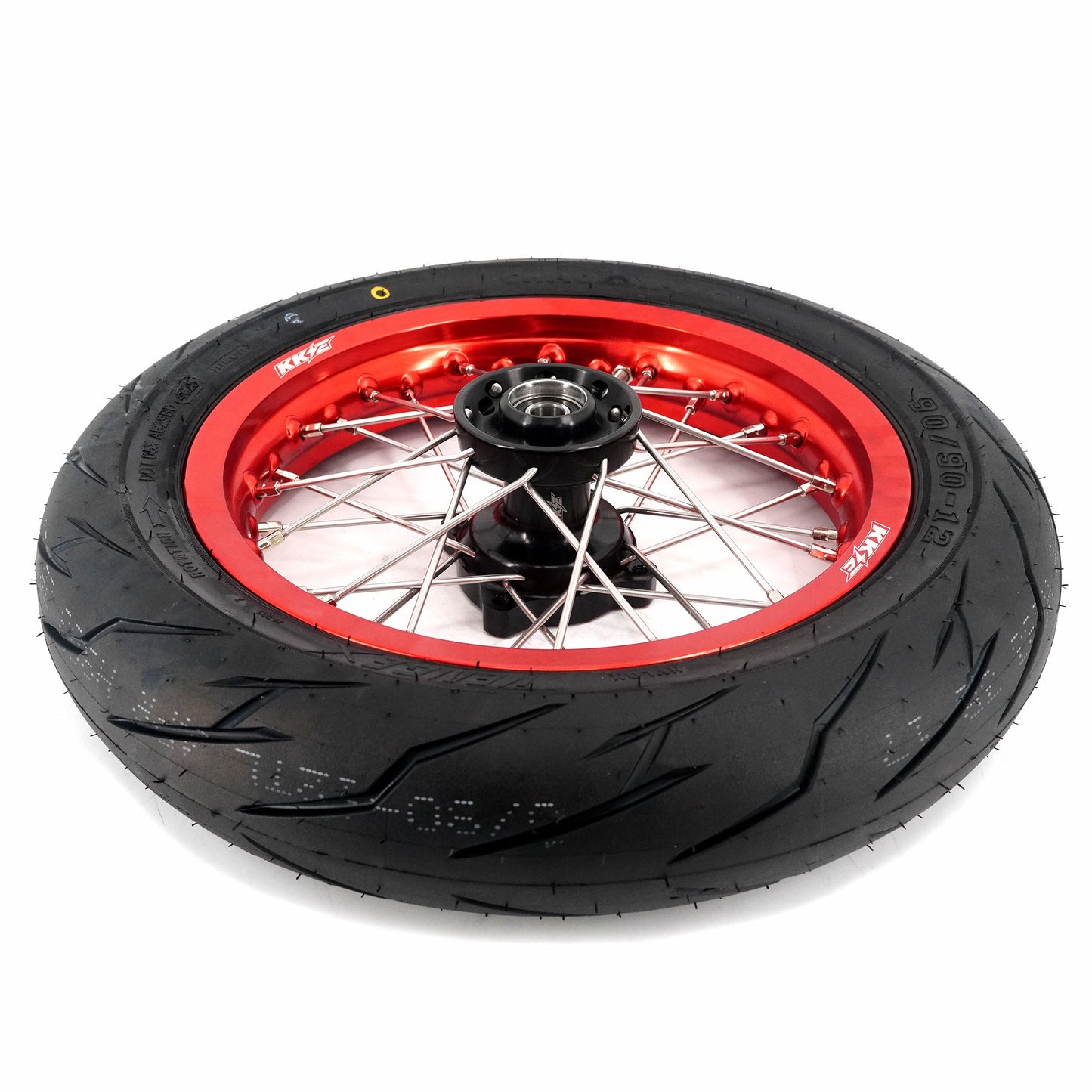 KKE 1.85*12'' & 2.15*12'' E-Bike Mini Wheels Kit with Tires Fit For Rawrr Mantis Mini 2024, Mini R/R17 2025-2026 Red Rims