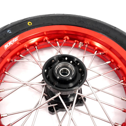 KKE 1.85*12'' & 2.15*12'' E-Bike Mini Wheels Kit with Tires Fit For Rawrr Mantis Mini 2024, Mini R/R17 2025-2026 Red Rims