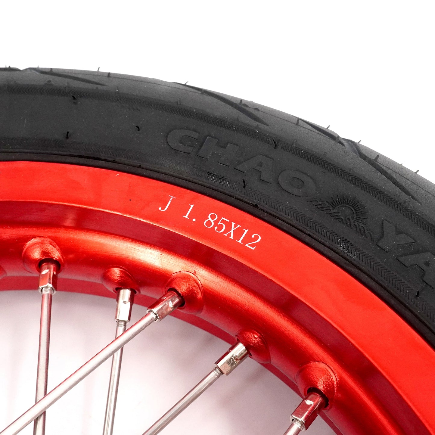 KKE 1.85*12'' & 2.15*12'' E-Bike Mini Wheels Kit with Tires Fit For Rawrr Mantis Mini 2024, Mini R/R17 2025-2026 Red Rims