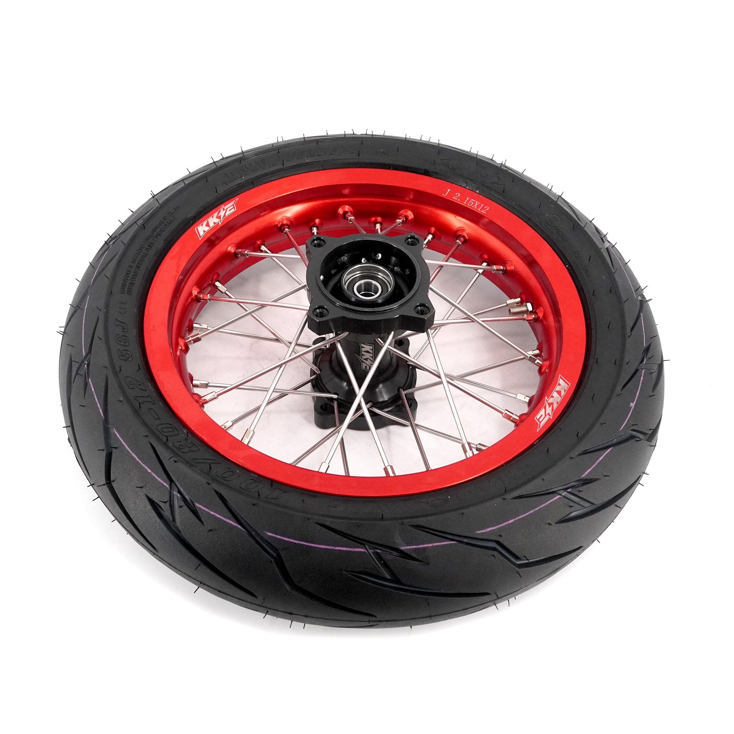 KKE 1.85*12'' & 2.15*12'' E-Bike Mini Wheels Kit with Tires Fit For Rawrr Mantis Mini 2024, Mini R/R17 2025-2026 Red Rims