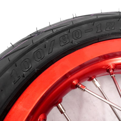 KKE 1.85*12'' & 2.15*12'' E-Bike Mini Wheels Kit with Tires Fit For Rawrr Mantis Mini 2024, Mini R/R17 2025-2026 Red Rims