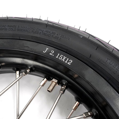 KKE 1.85*12'' & 2.15*12'' E-Bike Mini Wheels Kit with Tires Fit For Rawrr Mantis Mini 2024, Mini R/R17 2025-2026 Black
