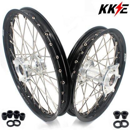 KKE 19"*1.6 & 16"*1.85 Kid's Big Wheels Fit KTM SX 85 Husqvarna TC85 GAS GAS MC85 2021-2024 Silver Hub