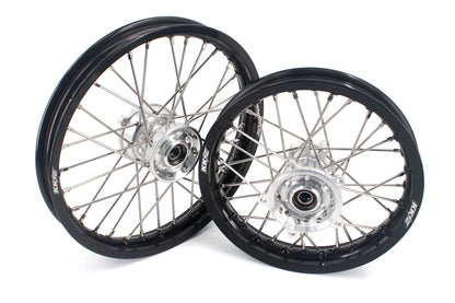 KKE 14 & 12 Small Kid's Wheels Rims Set for KTM 65 SX 2002-2024 Silver&Black