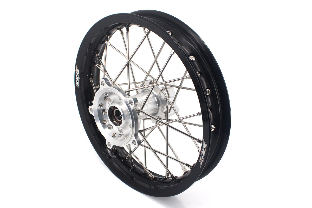 KKE 14 & 12 Small Kid's Wheels Rims Set for KTM 65 SX 2002-2024 Silver&Black