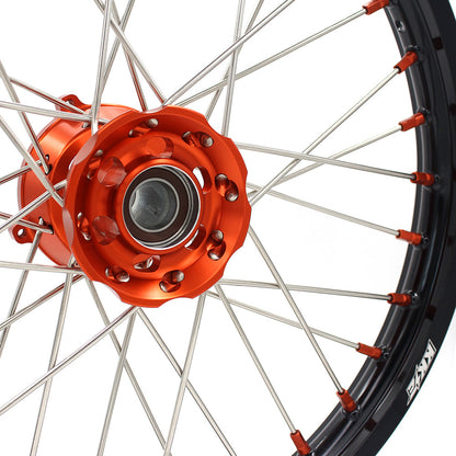 KKE 17"*1.4/14"*1.6 Small Kid's Wheels Rims Set For KTM SX 85 2021-2024 Orange Nipples
