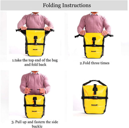 Rhinowalk Waterproof Bike Pannier Bag for Bicycle Cargo Rack Saddle Bag Shoulder Bag Laptop Pannier Rack-RK19663 20L
