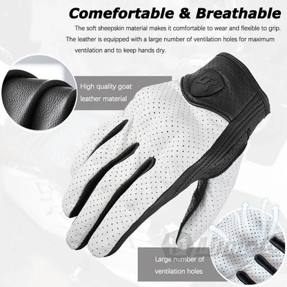 Leather Gloves Retro Biker