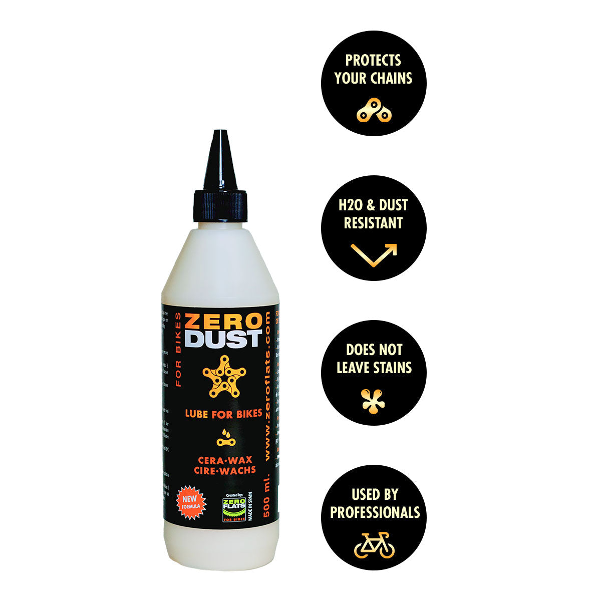 ZeroDust Chain Lube (500 ml - dosage for workshops, clubs, groups)