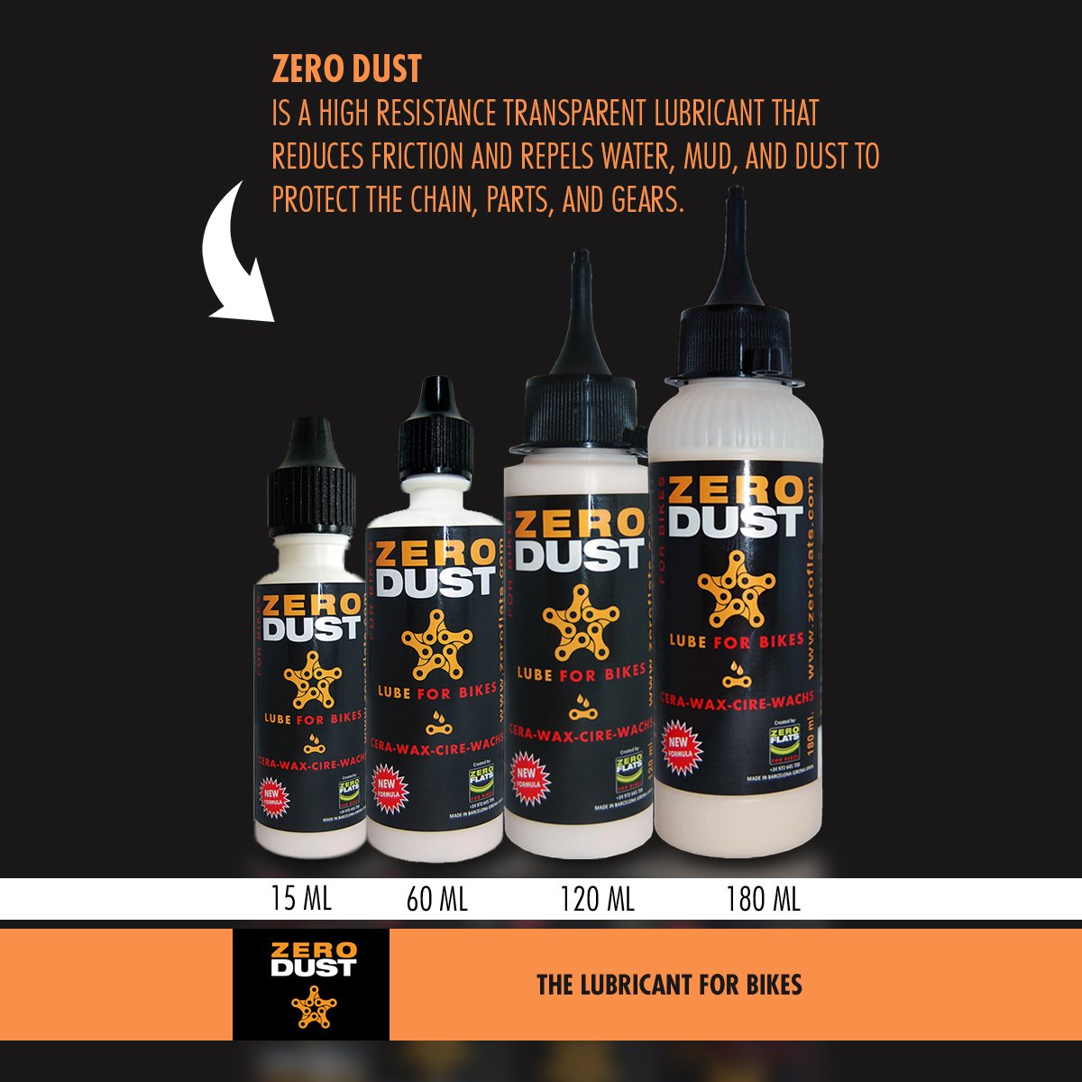 ZeroDust Chain Lube (180 ml - dosage for workshop or competition)