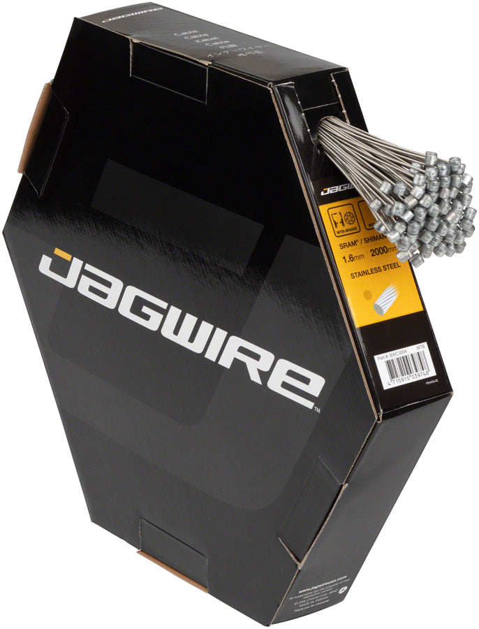 Jagwire Basics Brake Cable - 1.6x2000mm Stainless SRAM/Shimano MTB Filebox of 100