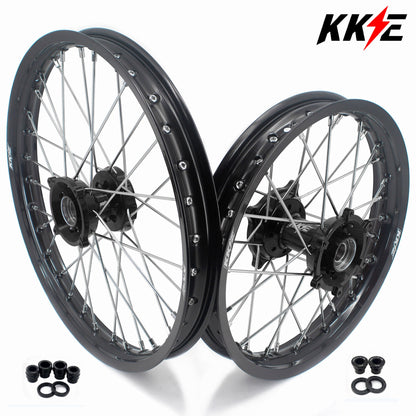 KKE Factory Size Small Kid's Wheels 17" 14" GLM Rims For KTM SX 85 2021-2024 Husky TC85 GASGAS MC85 Black Hub
