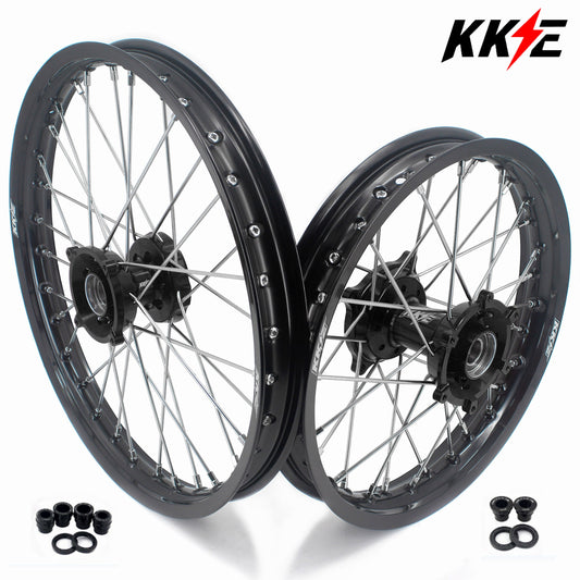 KKE Factory Size Small Kid's Wheels 17" 14" GLM Rims For KTM SX 85 2021-2024 Husky TC85 GASGAS MC85 Black Hub