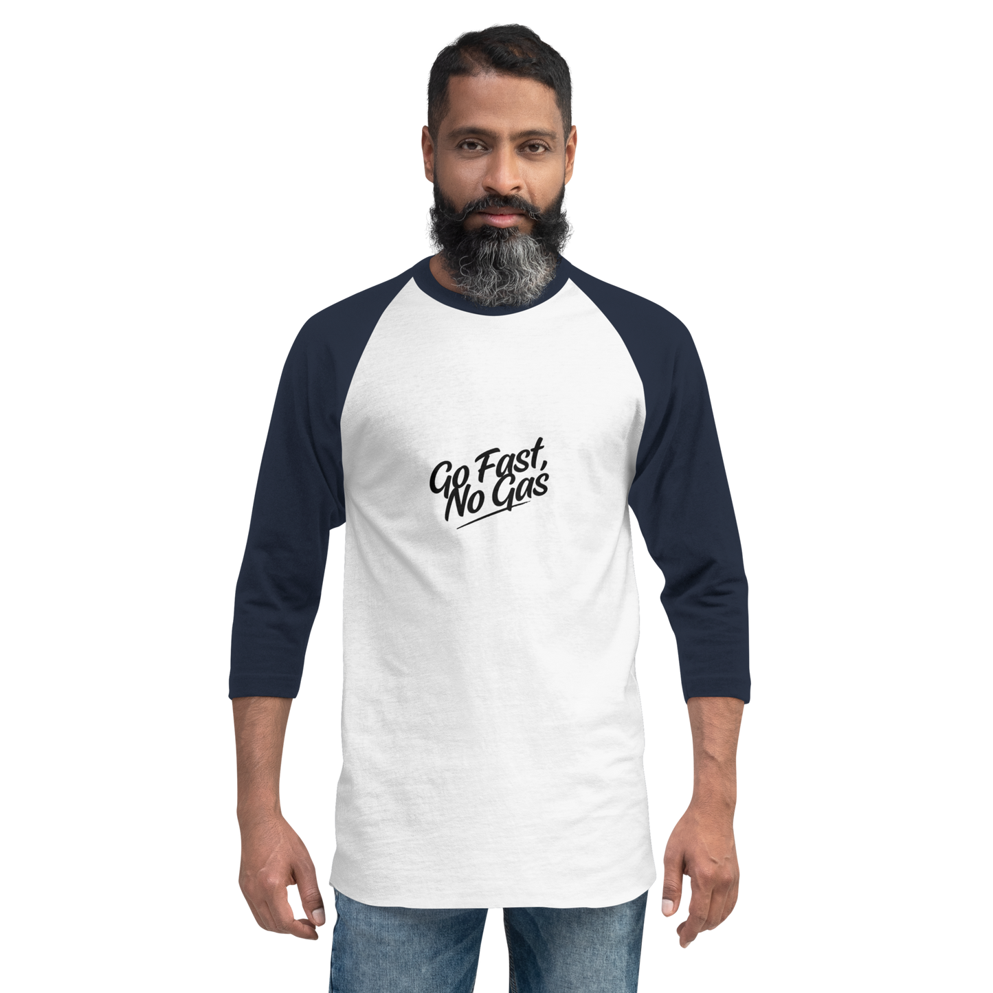 Go Fast No Gas 3/4 sleeve raglan shirt