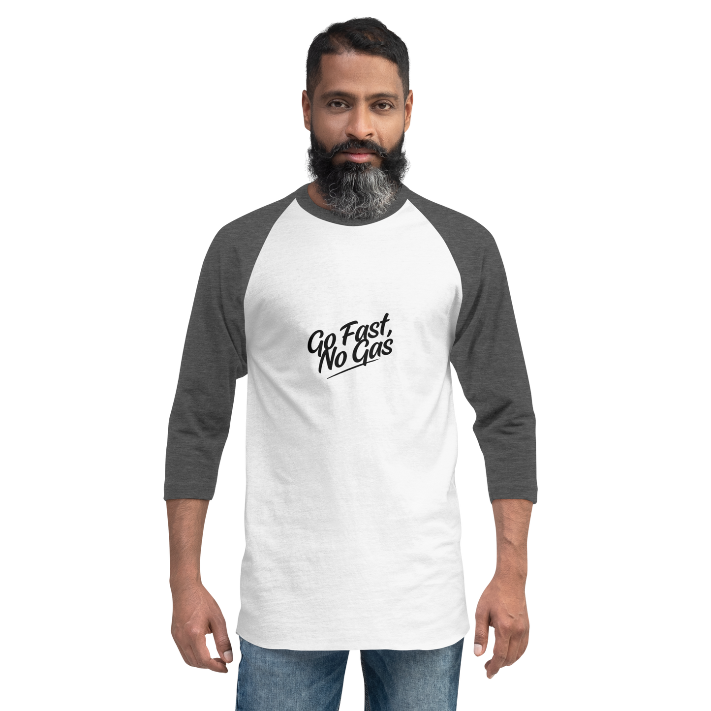 Go Fast No Gas 3/4 sleeve raglan shirt