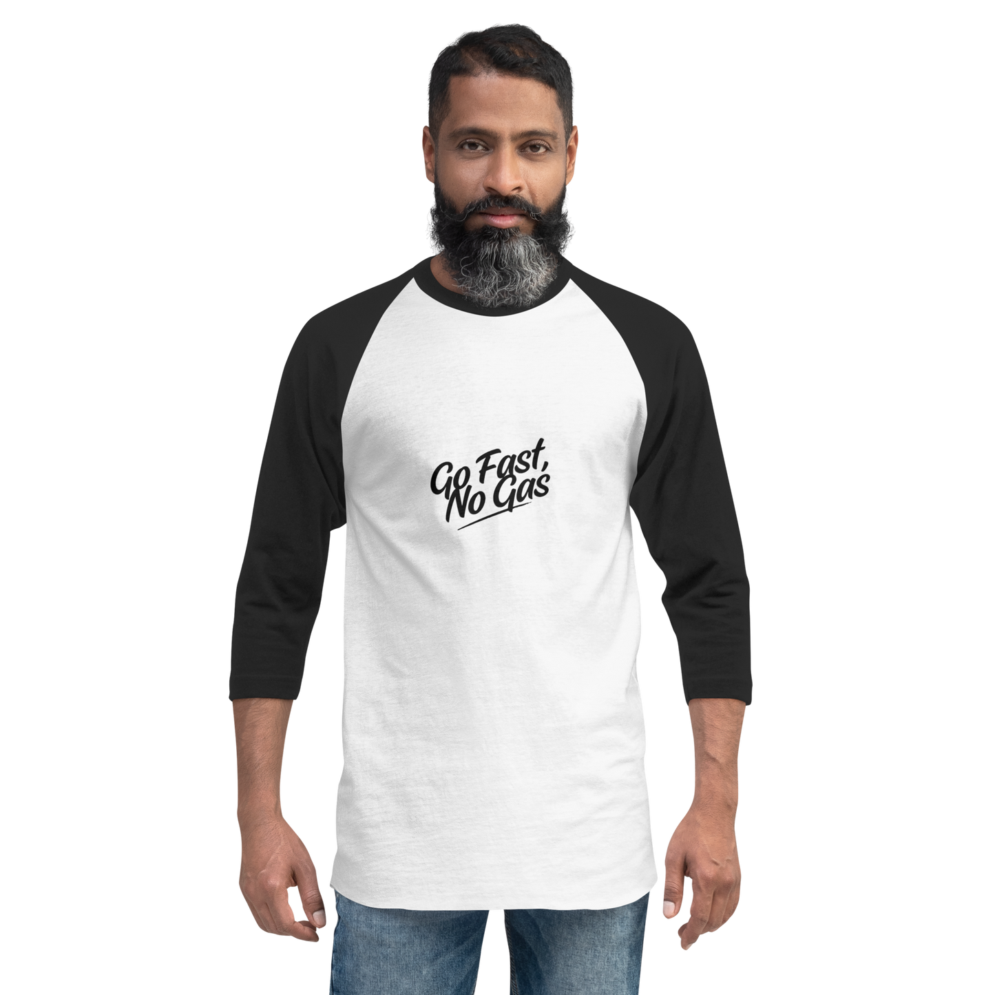 Go Fast No Gas 3/4 sleeve raglan shirt