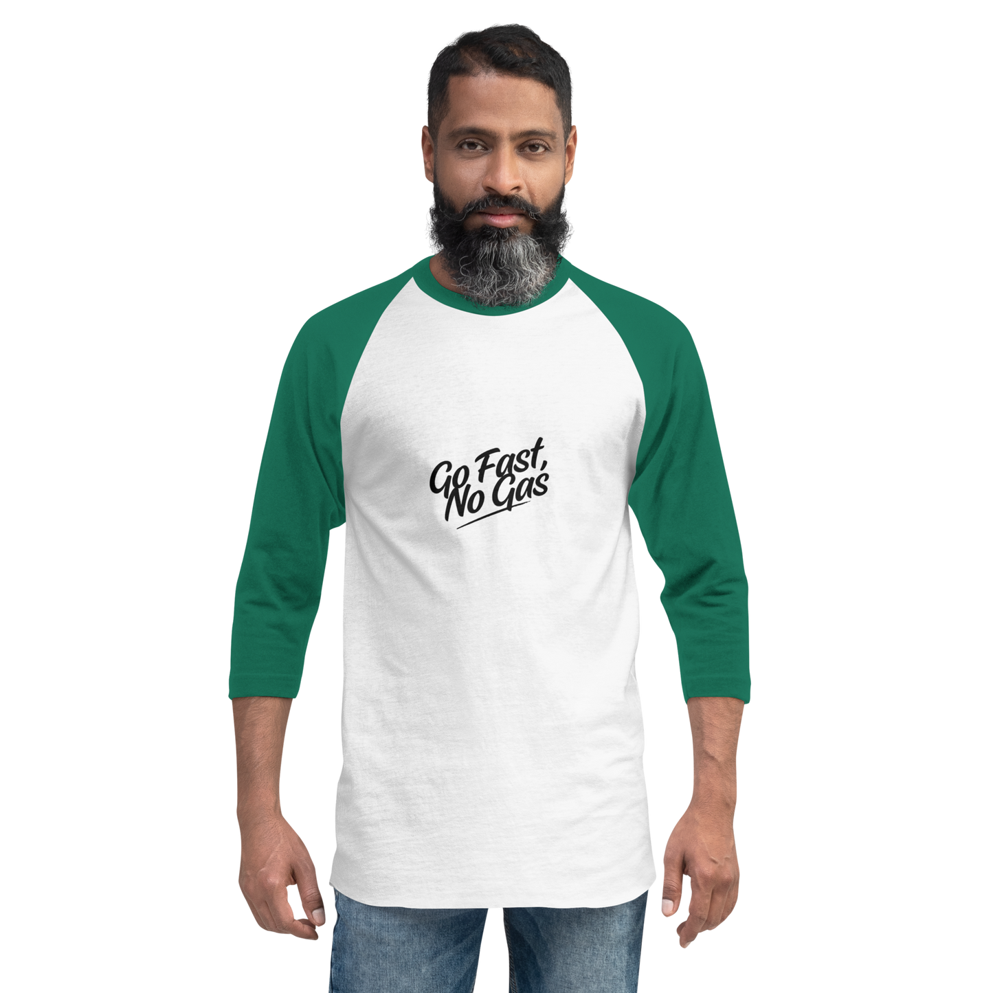 Go Fast No Gas 3/4 sleeve raglan shirt