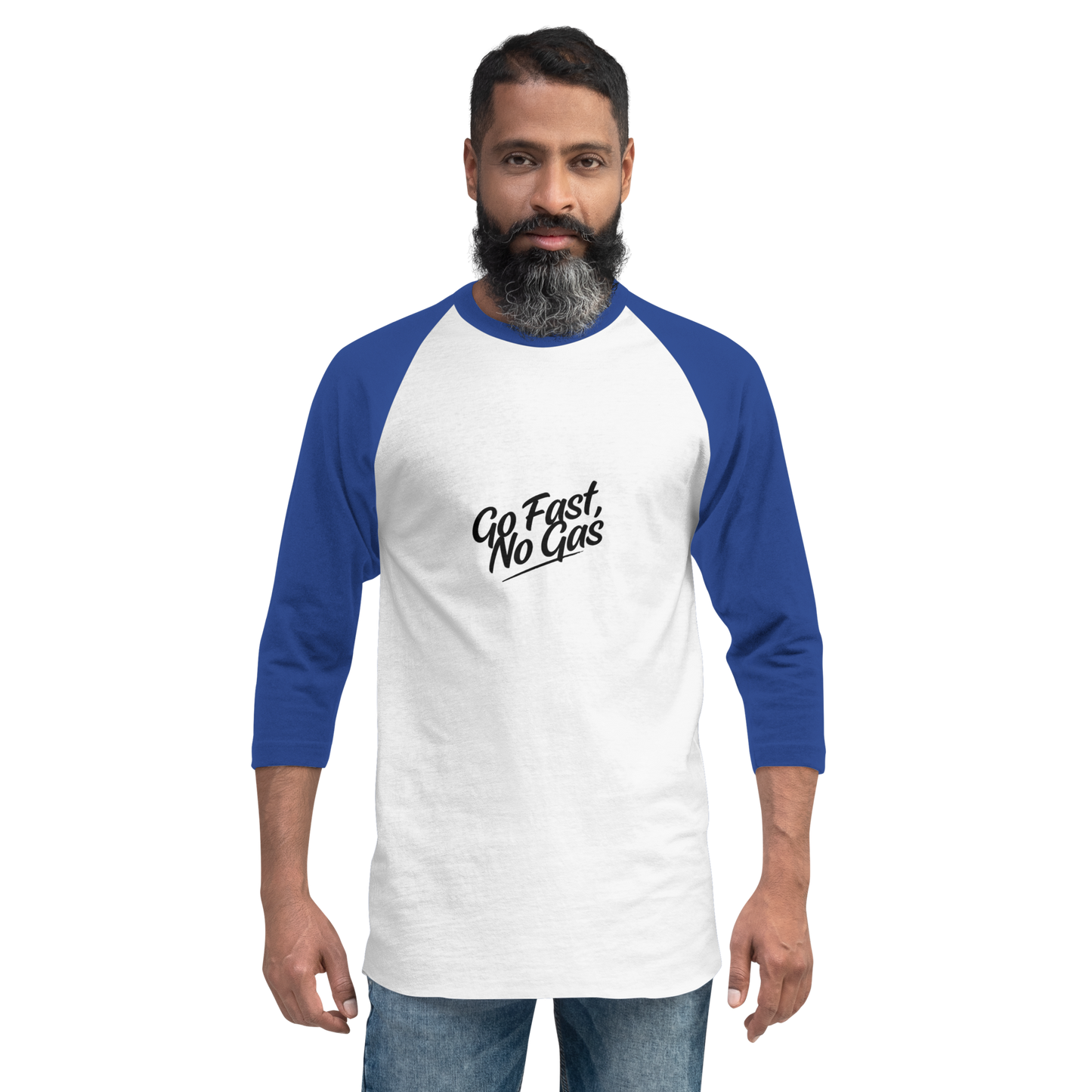 Go Fast No Gas 3/4 sleeve raglan shirt