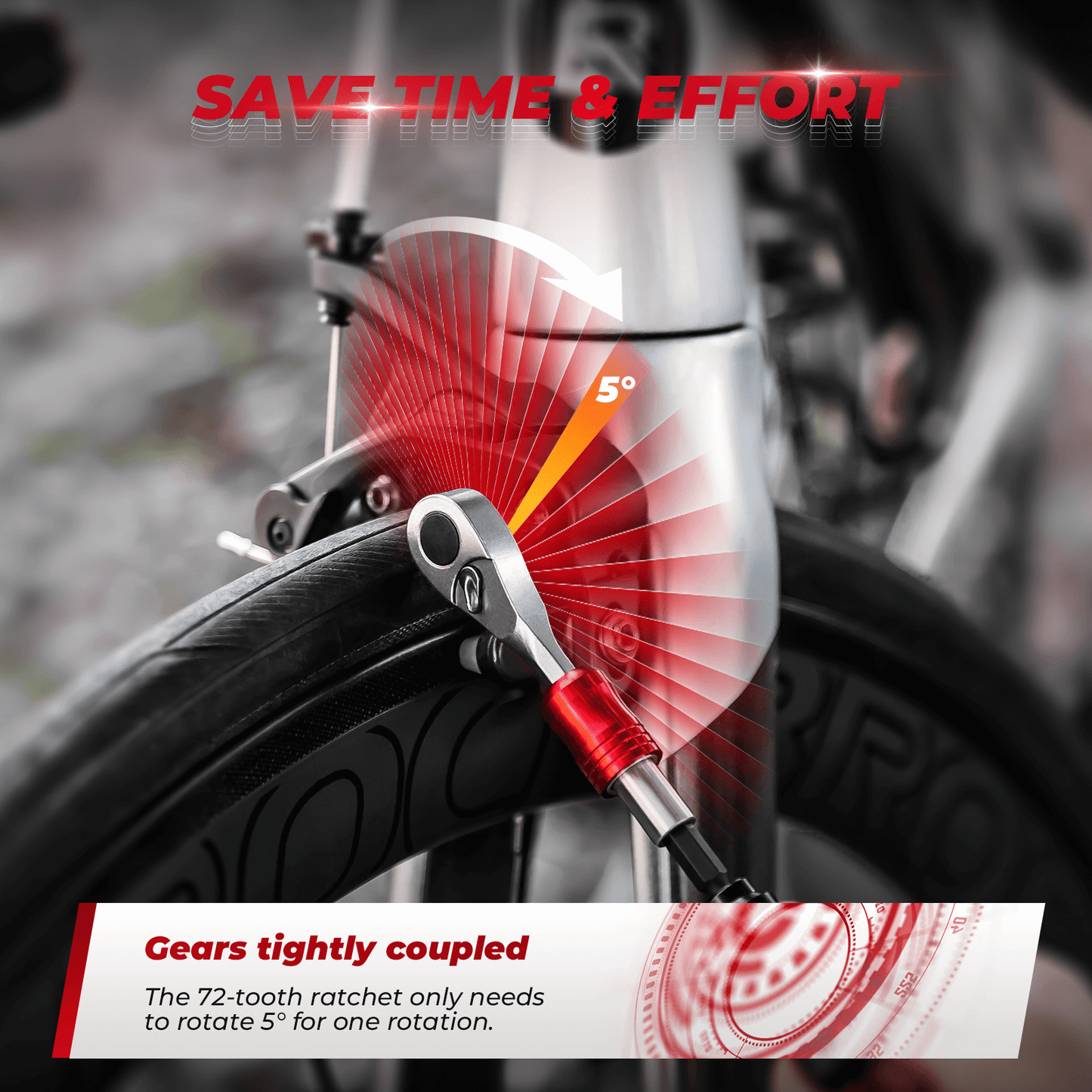 72-Tooth Bike Ratchet Wrench Set