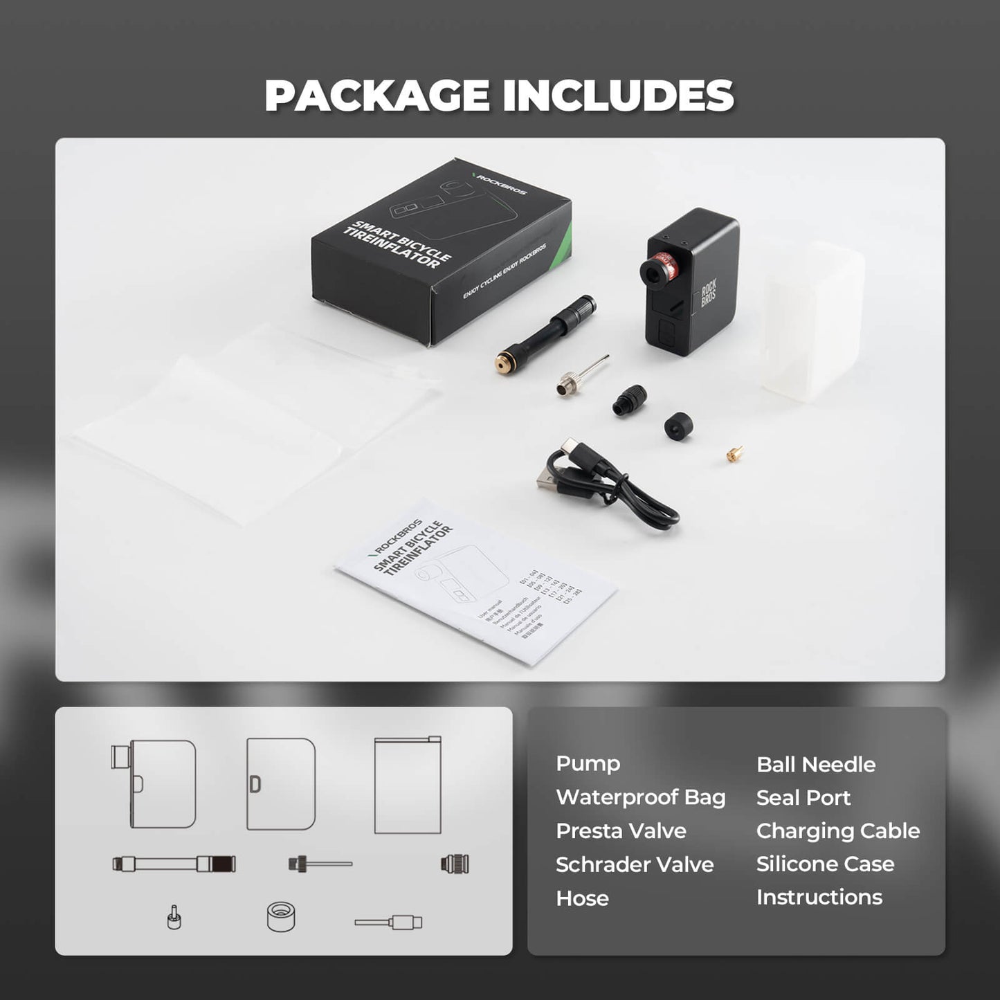 ROCKBROS AS1 Pro Mini Pump Electric Air Pump