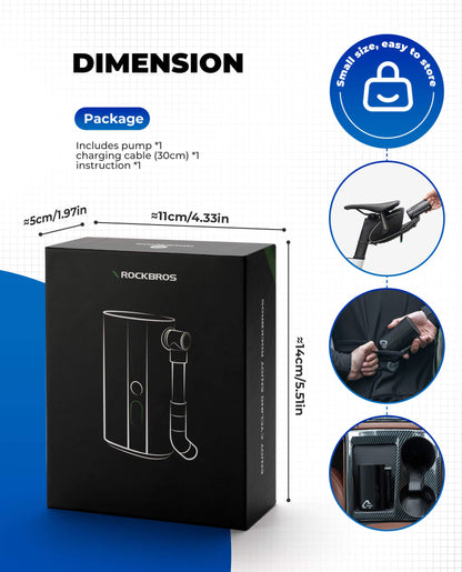 ROCKBROS Portable Electric Air Pump with 150 PSI