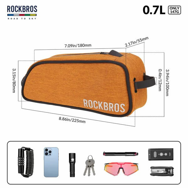 Road To Sky Bicycle Top Tube Bag Frame Bag 0.7L